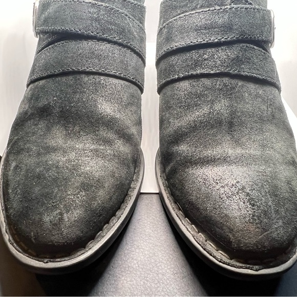 Black suede western inspired slides/mules. - Picture 2 of 7